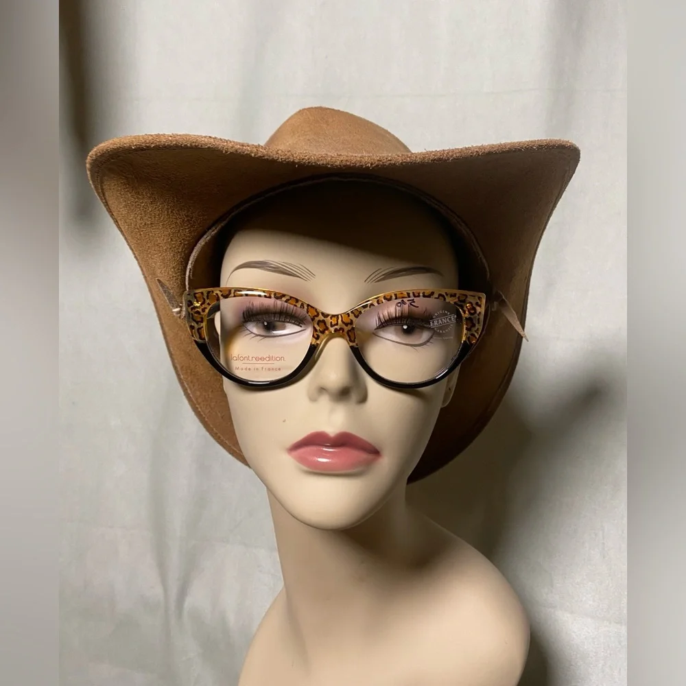 Lafont Cheetah Print Cat-Eye Frames - Picture 1 of 6